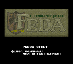 Feda - The Emblem of Justice (Japan) Title Screen